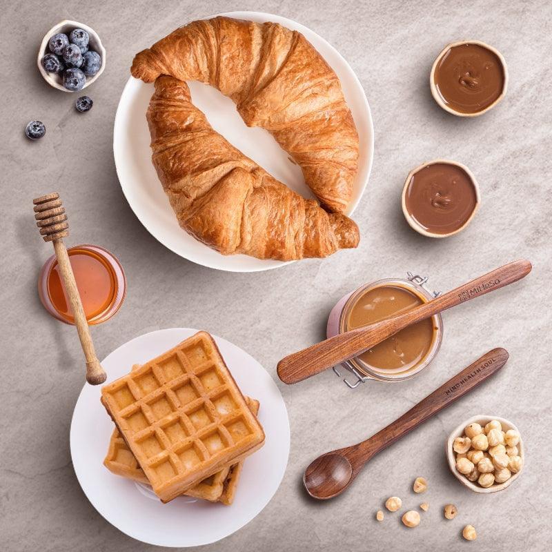 Chocolate Seasalt Peanut Spread + Coffee Peanut Spread + Sheesham Wood Cutlery Set