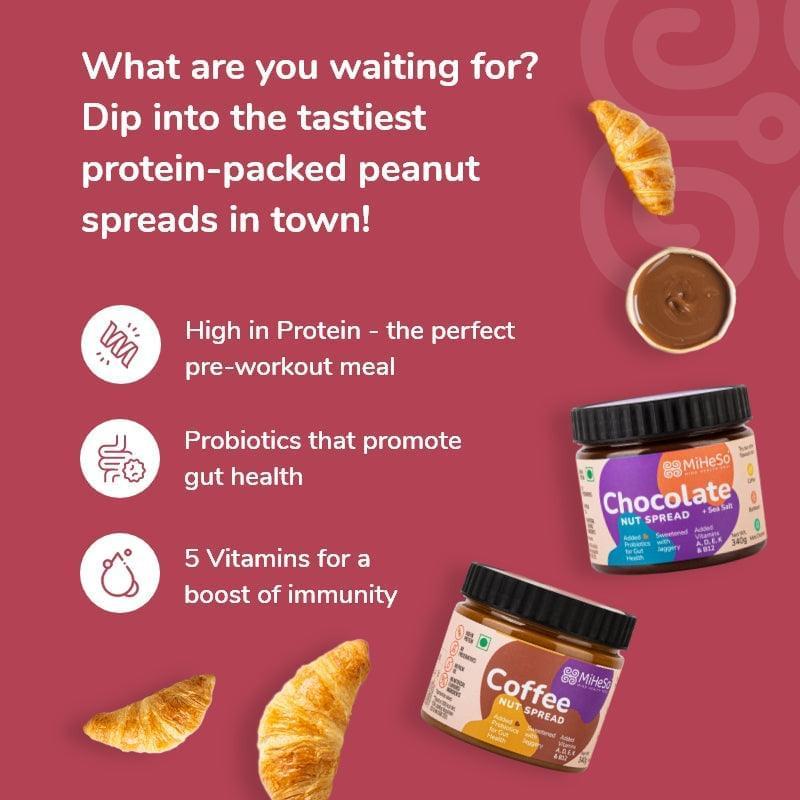 Mango Overnight Oats + Chocolate Sea Salt Peanut Spread + Coffee Peanut Spread