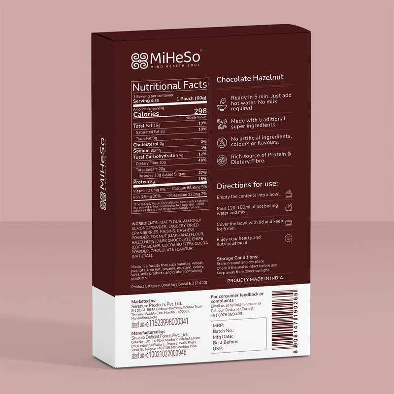 Nutri Porridge – Chocolate Hazelnut