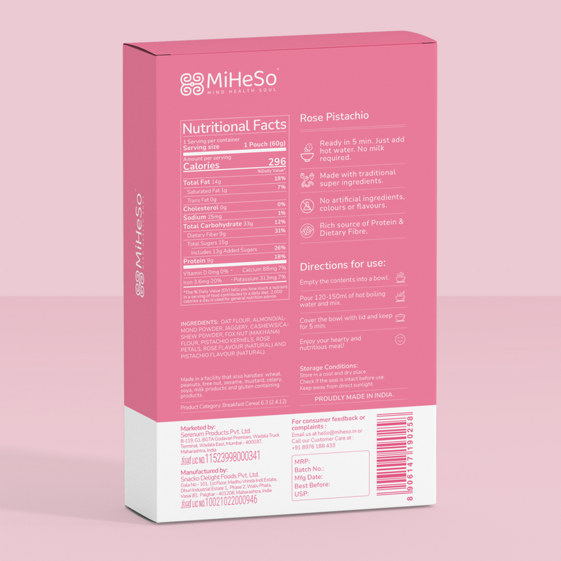 Nutri Porridge – Rose Pistachio